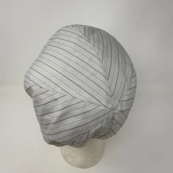 Goorin Bros Reversible Newsboy Cap Black & Grey Pinstripe Cotton Flat Hat Size M - Picture 12 of 15